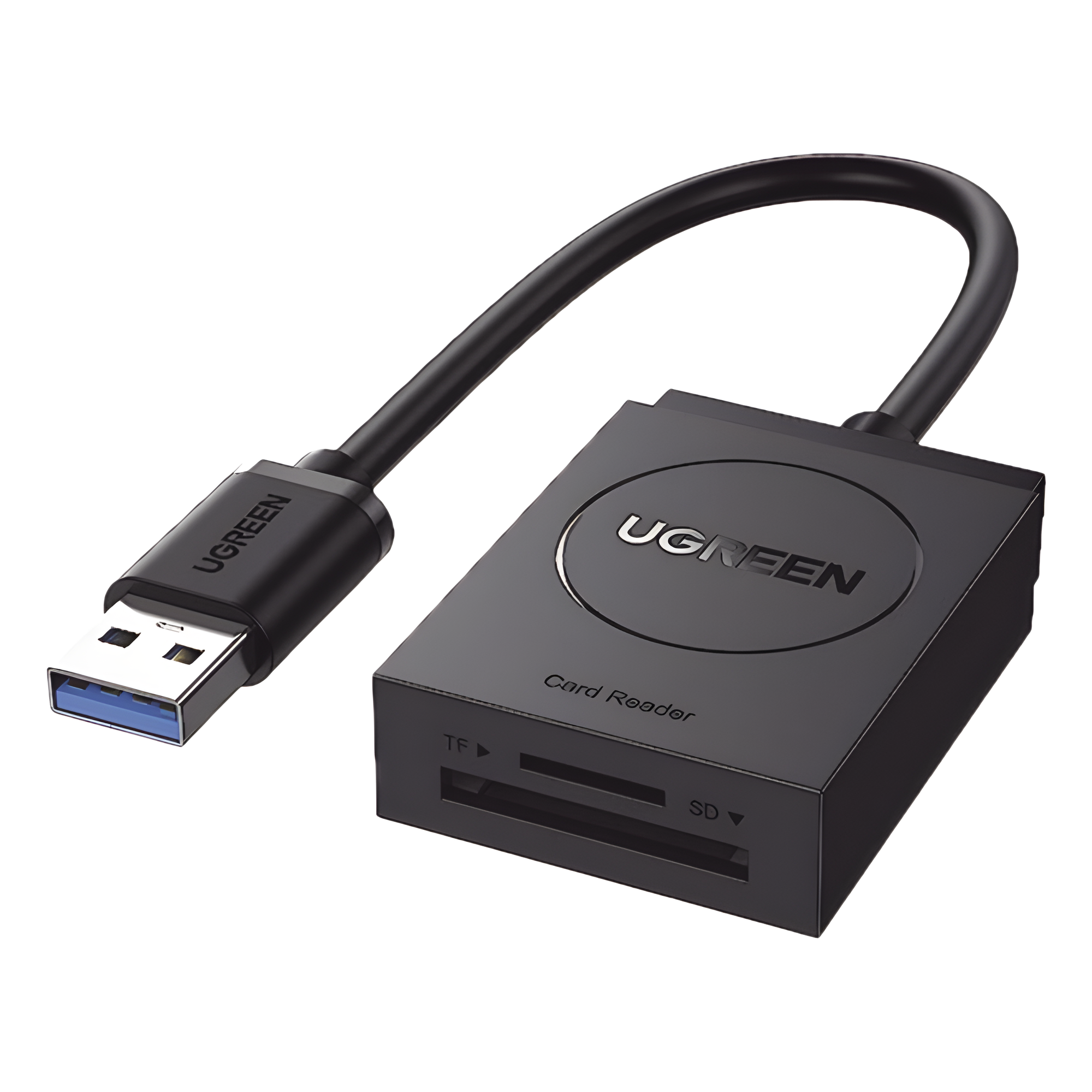 Lector de tarjetas USB-A 3.0 a MicroSD (TF) / SD | 5Gbps | Soporta hasta 2TB | Soporta Windows/Mac OS/Linux/Android | Lectura de Tarjetas Simultánea | No Requiere Controlador | Cable de 15cm. — UGREEN · SKU 20250