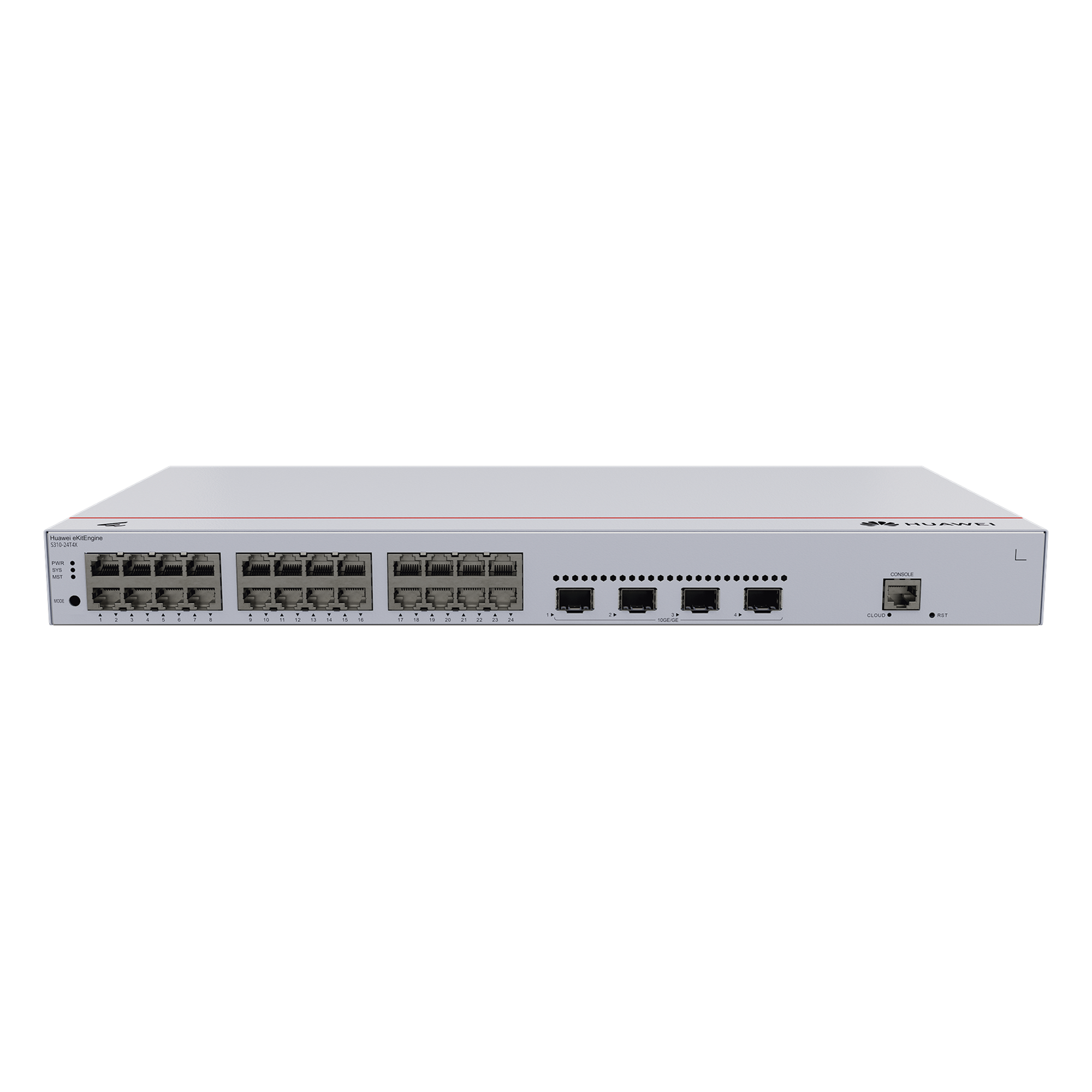 Switch de Distribución/Core Gigabit Administrable  Capa 3 / 24 puertos 10/100/1000 Mbps  / 4 Puertos 10GE SFP+ Uplink / ERPS / Rutas Estáticas / iStack / Administración Nube Gratis — HUAWEI · SKU S310-24T4X
