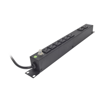 Multicontacto Horizontal (PDU) de 8 Contactos (NEMA 5-15R) Rack 19" 1UR. Voltaje Entrada/Salida: 120Vca/15A