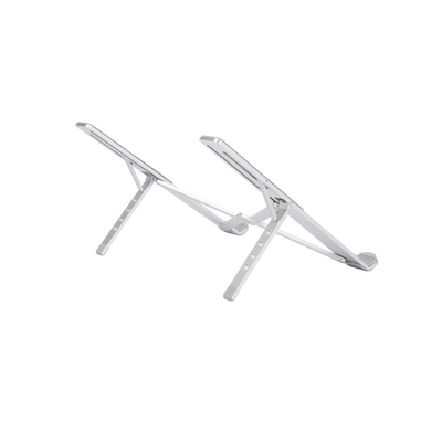 Soporte Portátil de Aluminio para Laptop / Amplia Compatibilidad de 11-17.3" / Ajuste de Altura 46.5 mm-136.5 mm / Capacidad de carga de 5 kg / Diseño Plegable / Material de Aleación de Aluminio + Silicona.