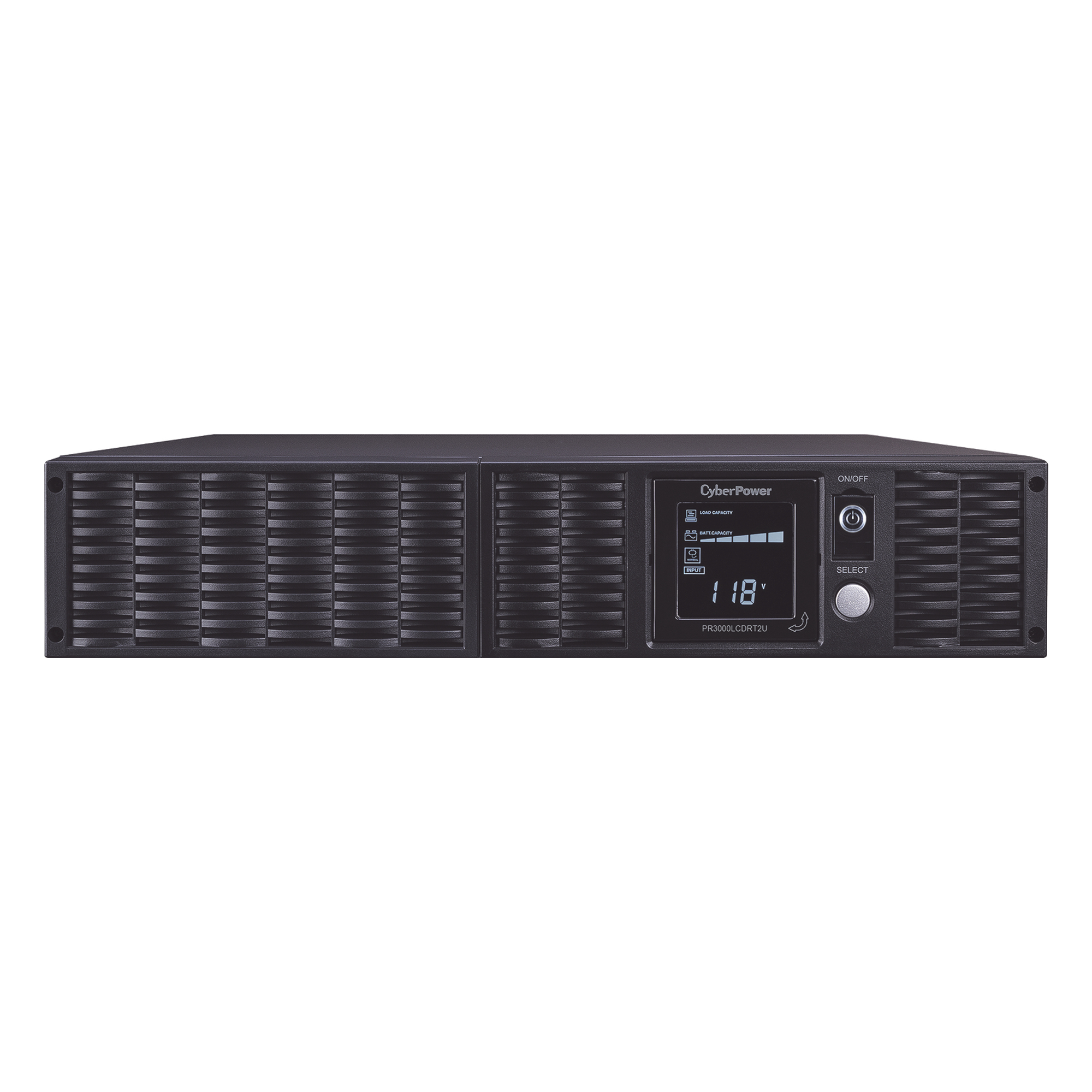 UPS de 3000 VA/2700 W, Topología Línea Interactiva, Entrada 120 Vca NEMA L5-30P, Onda Senoidal Pura, Torre o Rack de 2 UR, Con 8 Tomas 5-20R y 1 L5-30R — CYBERPOWER · SKU PR3000LCDRT2U
