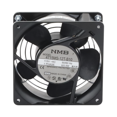Ventilador Axial Compacto / 4 Pulgadas / 49 CFM / 115 Vca / Acero / Negro / 50,000 Horas / Protección Térmica — HOFFMAN · SKU A4AXFNGQ