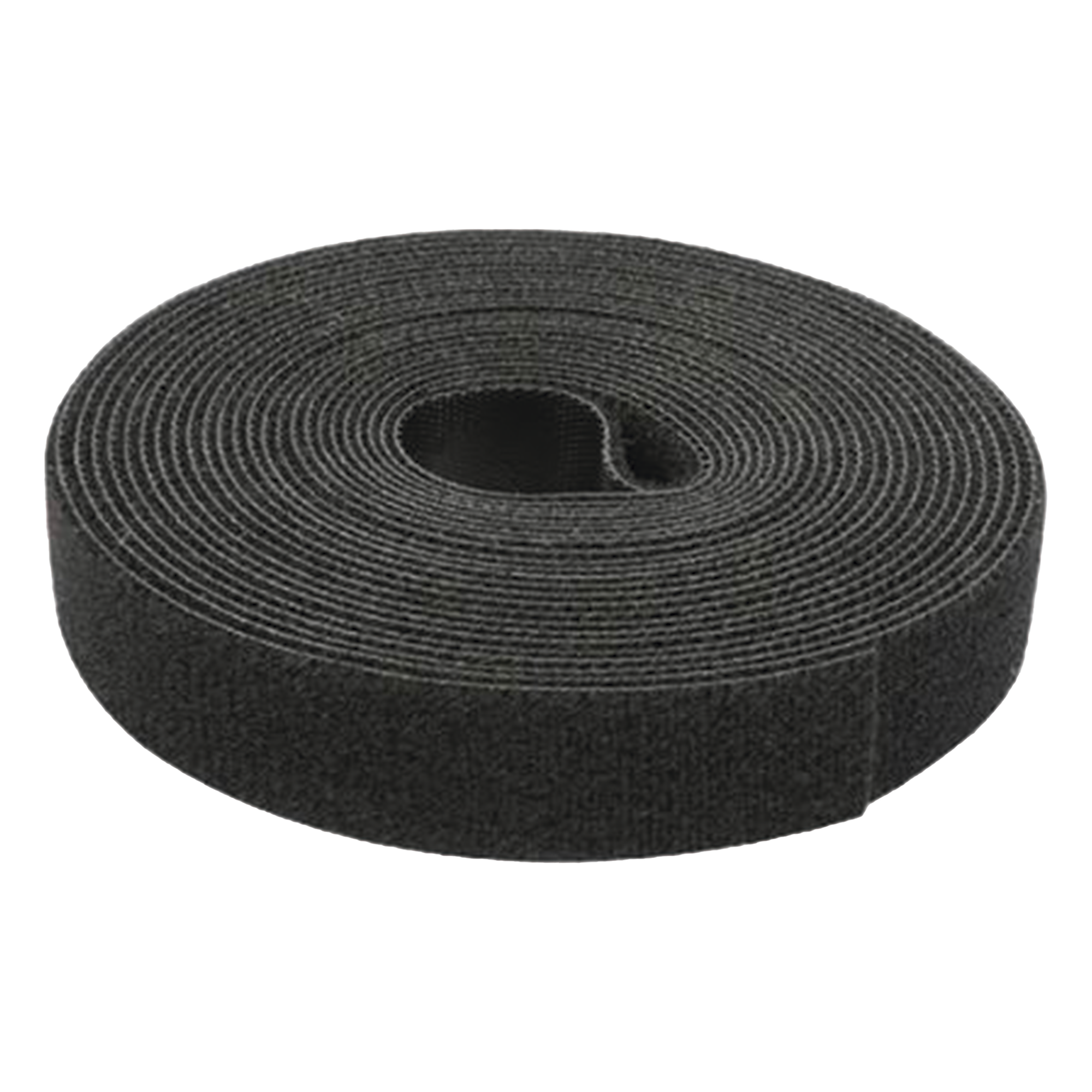 Cinta de Contacto Autoadherente Color Negro / 1.6 cm x 25 metros / Espalda con Espalda (Gancho y Bucle)  — PRECISION · SKU PST-C05-001-BK