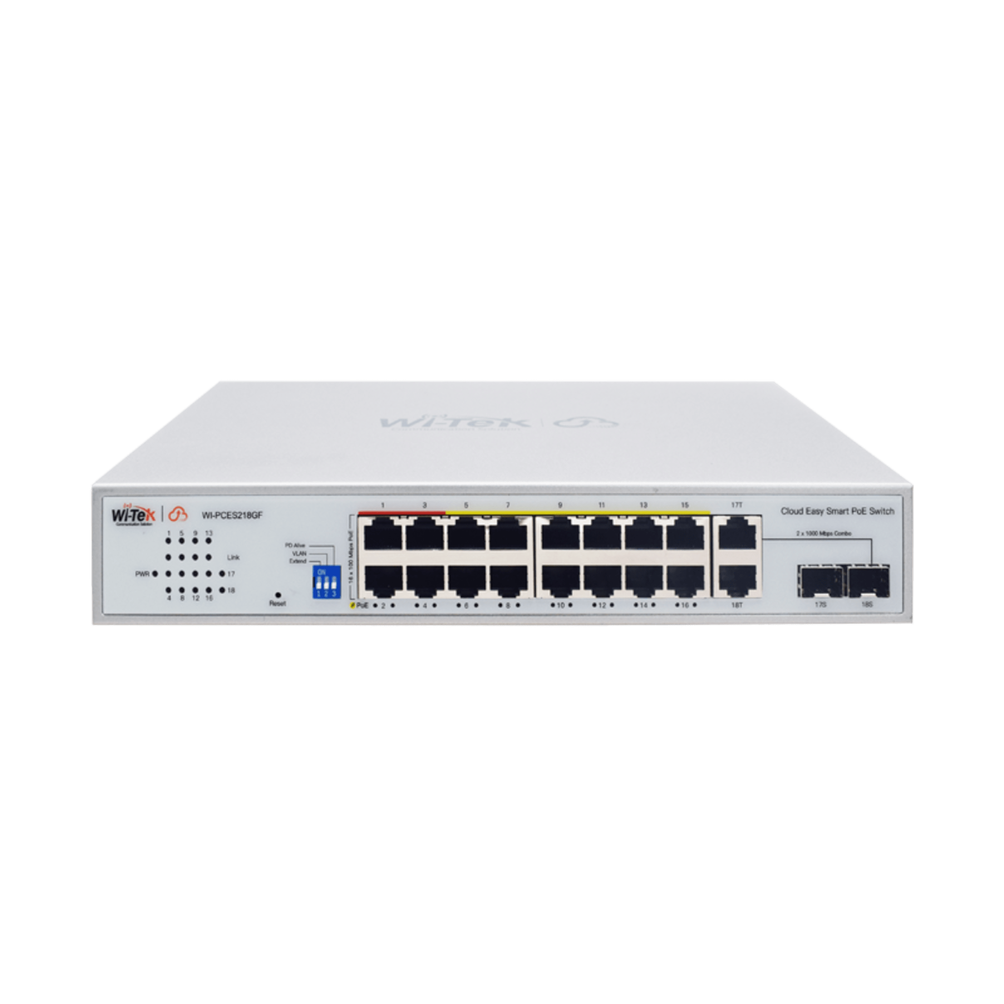 Switch PoE / Administración en la nube / Con 4 puertos 10/100 Mbsp PoE af/at / 2 Puertos Uplink 10/100 MBPS / Presupuesto 60 W / PoE hasta 250 metros / Soporta protocolo ONVIF