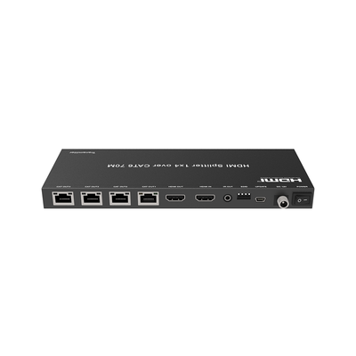 Splitter HDMI 1x4 | Extensor HDMI | 4K@30Hz 40m | 1080p@60Hz 70m | Función PoC | 4:4:4 