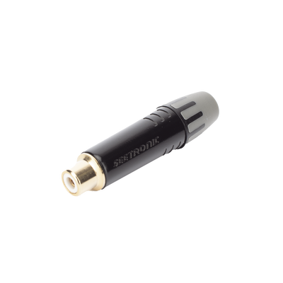 Conector Hembra RCA | Carcasa Enchapada en Negro | Contacto Enchapado en Oro | Cable OD 3.5-6.5mm