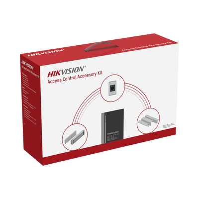 Kit HIKVISION para para Control de Acceso / Fuente 12 Vcd 2 A + Botón de Salida + Chapa Magnética 600 Lbs / Para Instalación de Control de Acceso Autónomo (Facial Min Moe, Teclados, Lectores de Huella, Etc...)