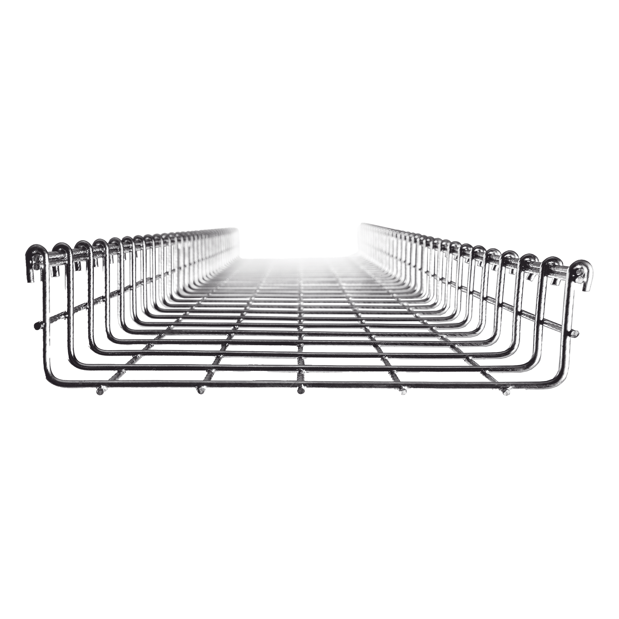 Charola Tipo Malla / Ancho 250 mm (9.8 in) / Peralte 66 mm / Tramo 3 m (9.8 ft) / Electro Zinc 15-20 micras / Capacidad 263 Cables Cat6 — CHAROFIL · SKU MG-50-434EZ