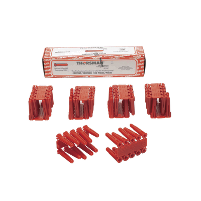 Taquete de 1/4 plástico paquete de 100 piezas para fijar objetos con tornillo en muros y techos de concreto o superficies sólidas, compatible con tornillo TH10X de 10 x 1 1/2" (1103-03100) 
