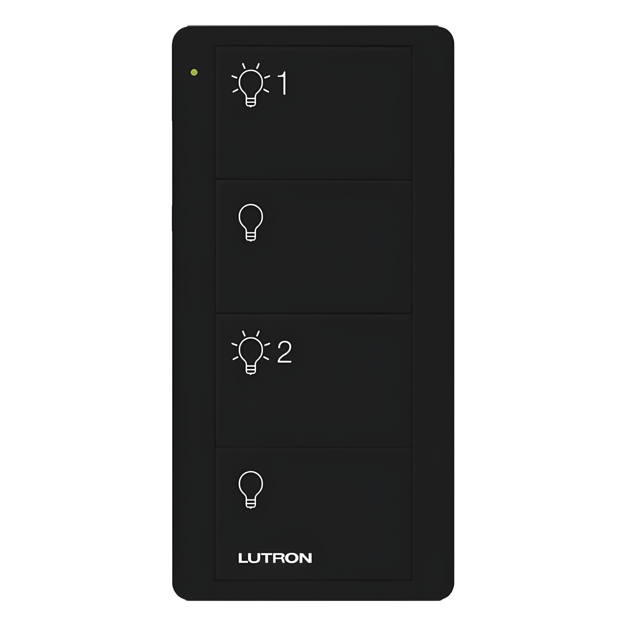Control Pico inalámbrico de 4 botones color negro para encender y apagar 2 grupos de luces, compatible con Caseta Wireless, RA2 Select, RadioRA 2 y HomeWorks QS — LUTRON ELECTRONICS · SKU PJ24BBLL21P