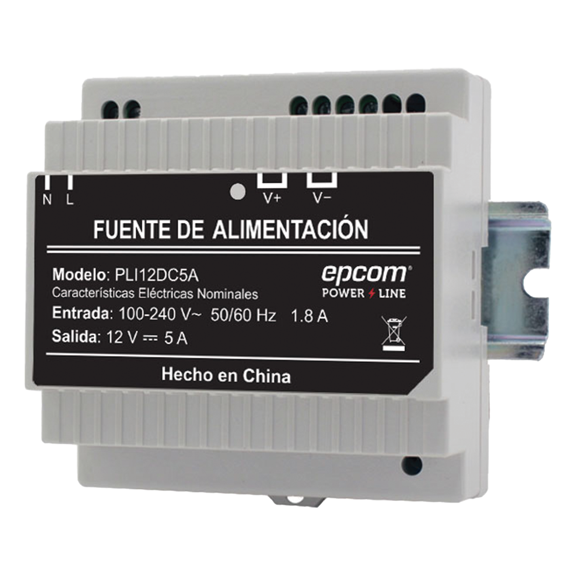 Fuente Industrial Epcom Power Line 12 Vcc 5Amperes — EPCOM POWERLINE · SKU PLI-12-DC-5A
