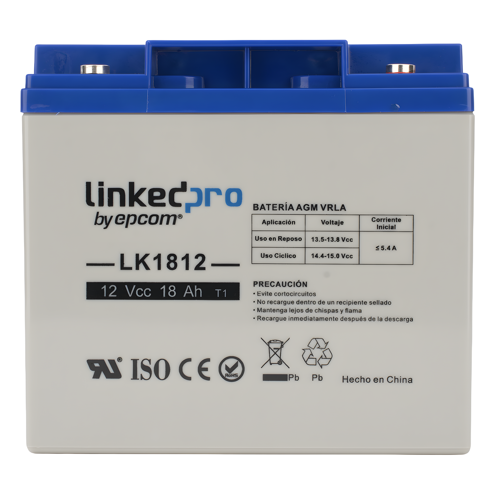 Batería de respaldo 12 V  |  18 Ah  |  AGM | Especial para Seguridad Electrónica | UPS | Sistemas de Emergencia | Vida útil 5 años | Terminales T1 