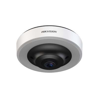 Cámara Fisheye 360°de Estacionamiento 12MP / Algoritmo de Detección de Espacio de Estacionamiento / Admite H.265 / Instalación en Techo / Soporte PoE / Detecta hasta 16 Espacios Ocupados o Libres — HIKVISION · SKU DS-TCPC06-EP