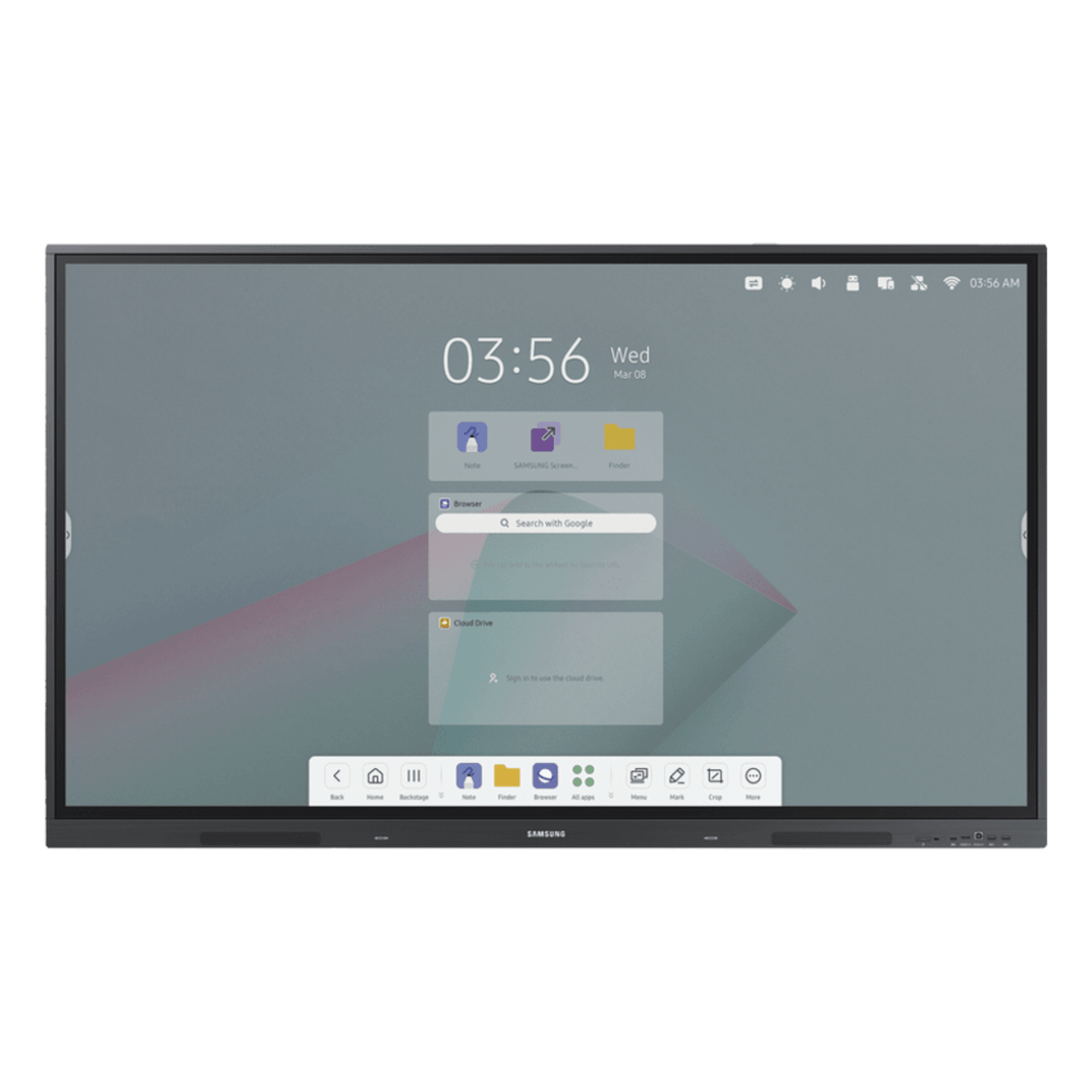 Pantalla Interactiva 75" / Resolución 4K UHD (3840x2160) / Táctil IR / Brillo 400 nits / Android 14 EDLA / WiFi y Bluetooth / Compatible VESA 800x400 — SAMSUNG ELECTRONICS · SKU WA75F