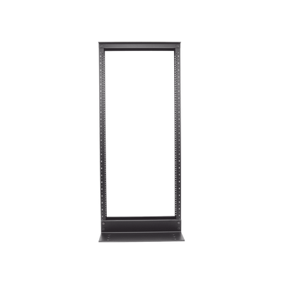 Rack de Dos Postes Estándar de 19 in, Rieles Numerados y Roscados #12-24, Fabricado en Aluminio, 24 Unidades de Rack, Color Negro