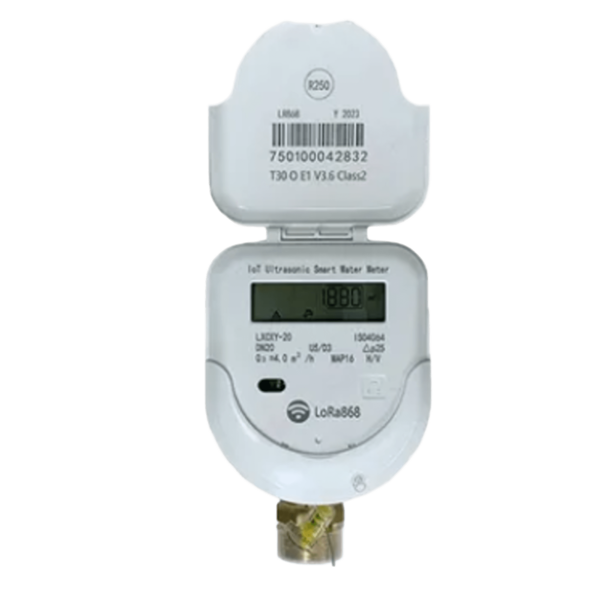 Medidor Ultrasónico de Agua LoRaWAN / 1 Pulgada / Medición Bidireccional / IP68 / Válvula Integrada / LCD 9 Dígitos / Batería 6+1 Años — TIMEWAVE · SKU LXCXY-25