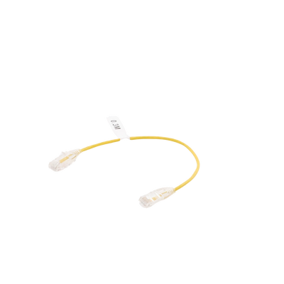 Cable de Parcheo Slim UTP Cat6 - 30 cm (11.81 Pulgadas) Amarillo Diámetro Reducido (28 AWG)