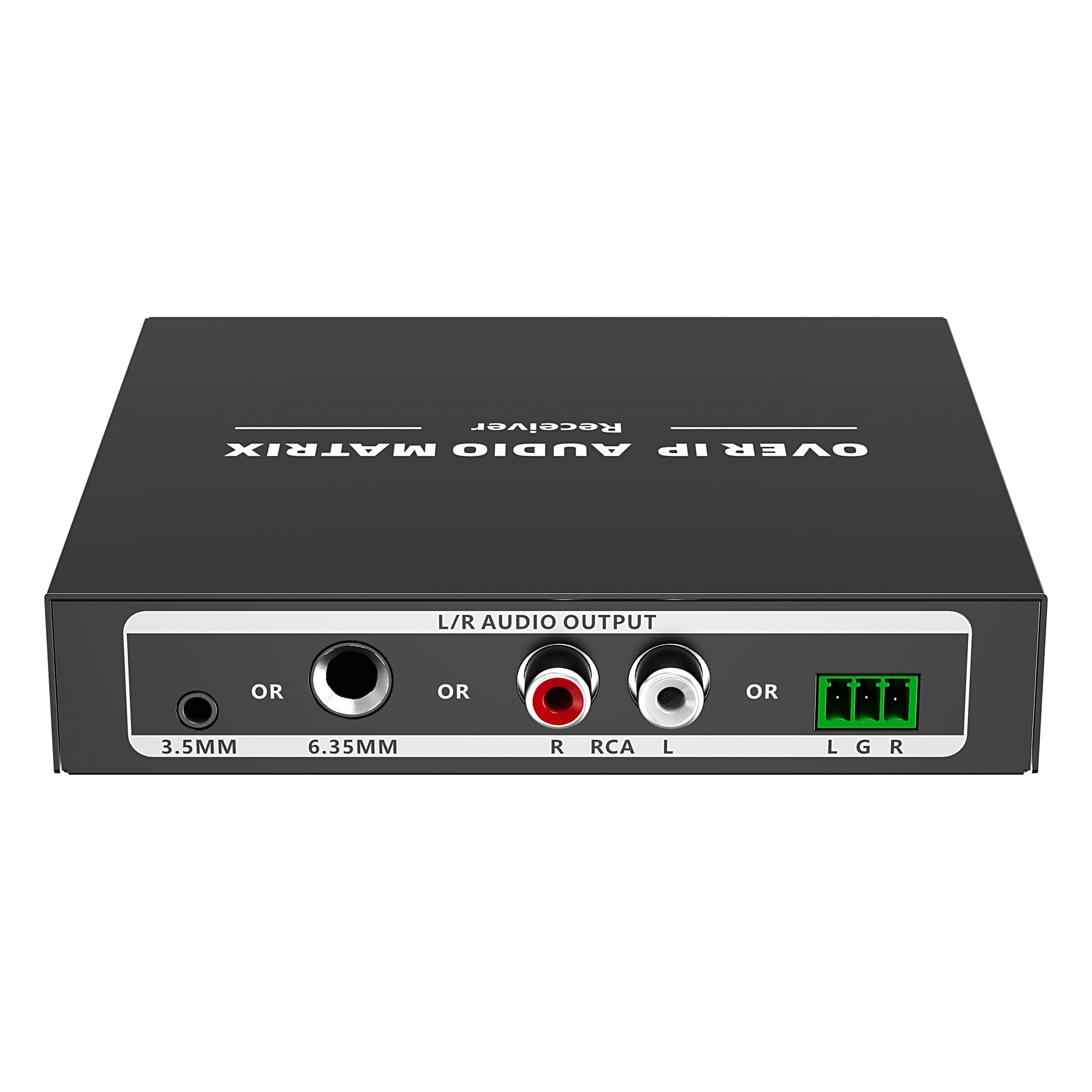 Receptor de Audio sobre IP / PCM 2.0 / Transmisión 120 m (393.7 ft) / Matriz 256x256 / Múltiples Interfaces Analógicas / Protección ESD / Bajo Consumo ≤2 W