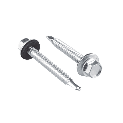 Tornillo - Pija cabeza hexagonal con rondana y punta de broca #14 x 1-1/4", 50 piezas.