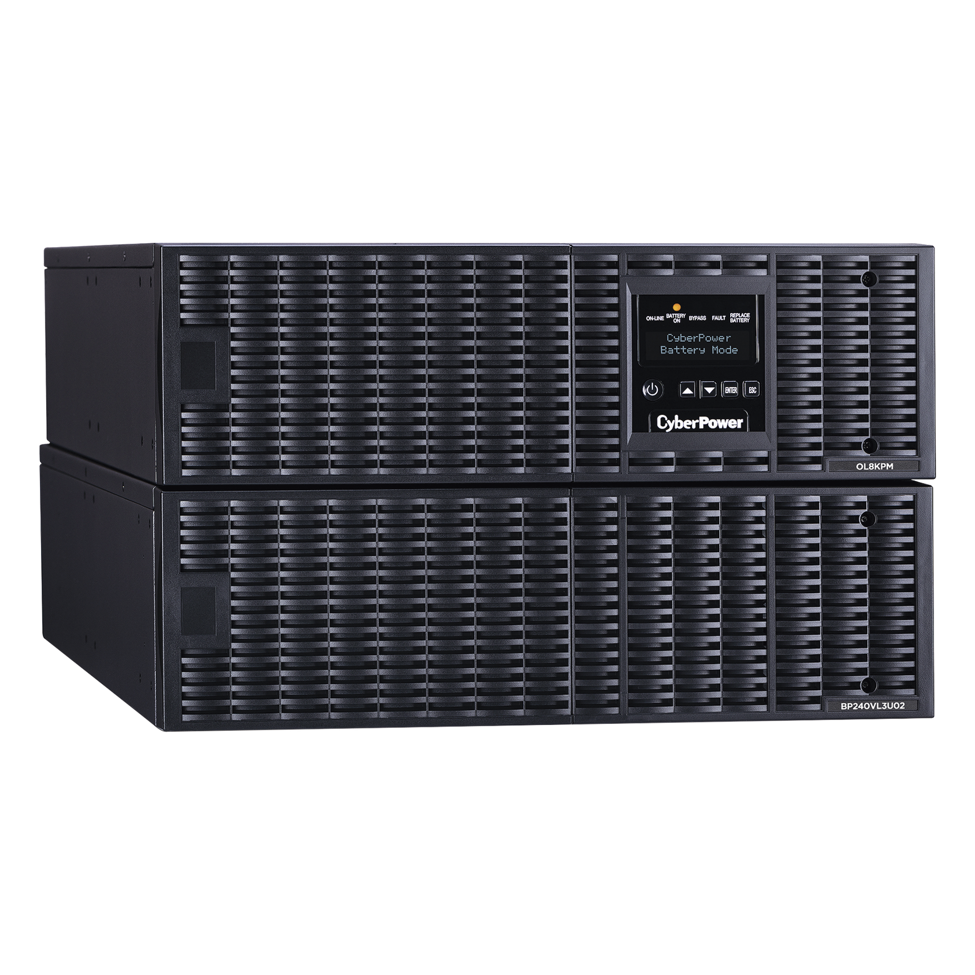 UPS Online Doble Conversión / 8000 VA / 8000 W / Salida 200-240 VAC / Onda Senoidal Pura / Rack 6U o Torre / Terminales Hardwired / 3 Tomas NEMA L6-30R