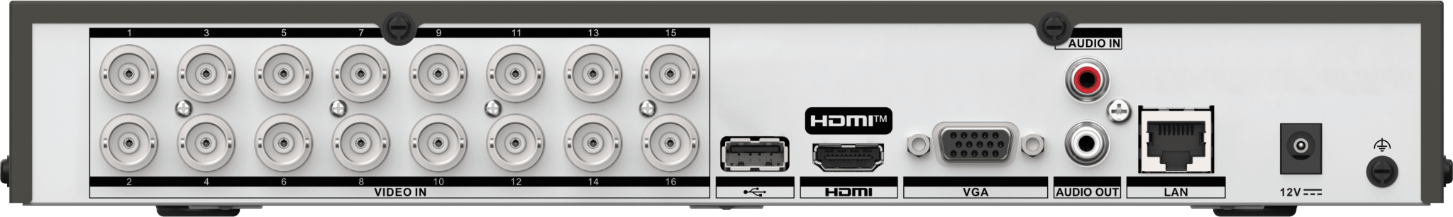 DVR 16 Canales TurboHD + 8 Canales IP / 5 Megapixel Lite - 3K Lite / Audio Bidireccional / Detección de Movimiento 2.0 / 1 Bahía de Disco Duro / H.265+ / Salida en Full HD 