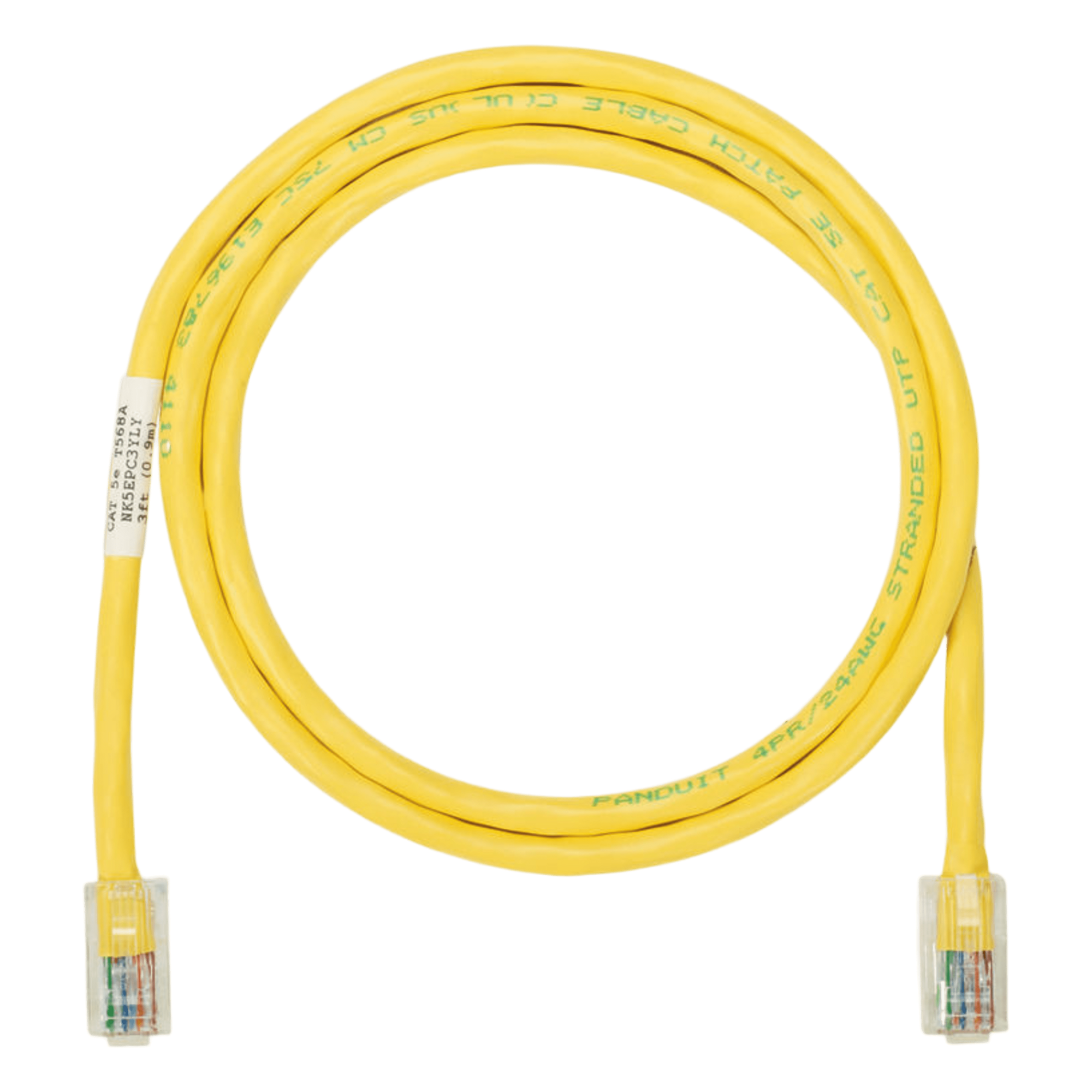 Cable de Parcheo UTP / Cat 5e / 24 AWG / 1.52 m (5 ft) / T568A / Amarillo — PANDUIT · SKU NK5EPC5YLY