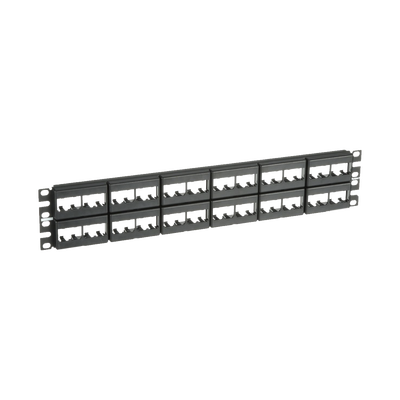 Panel de Parcheo Modular Mini-Com (Sin Conectores), Plano, Sin Blindaje, de 48 Puertos, 2 UR