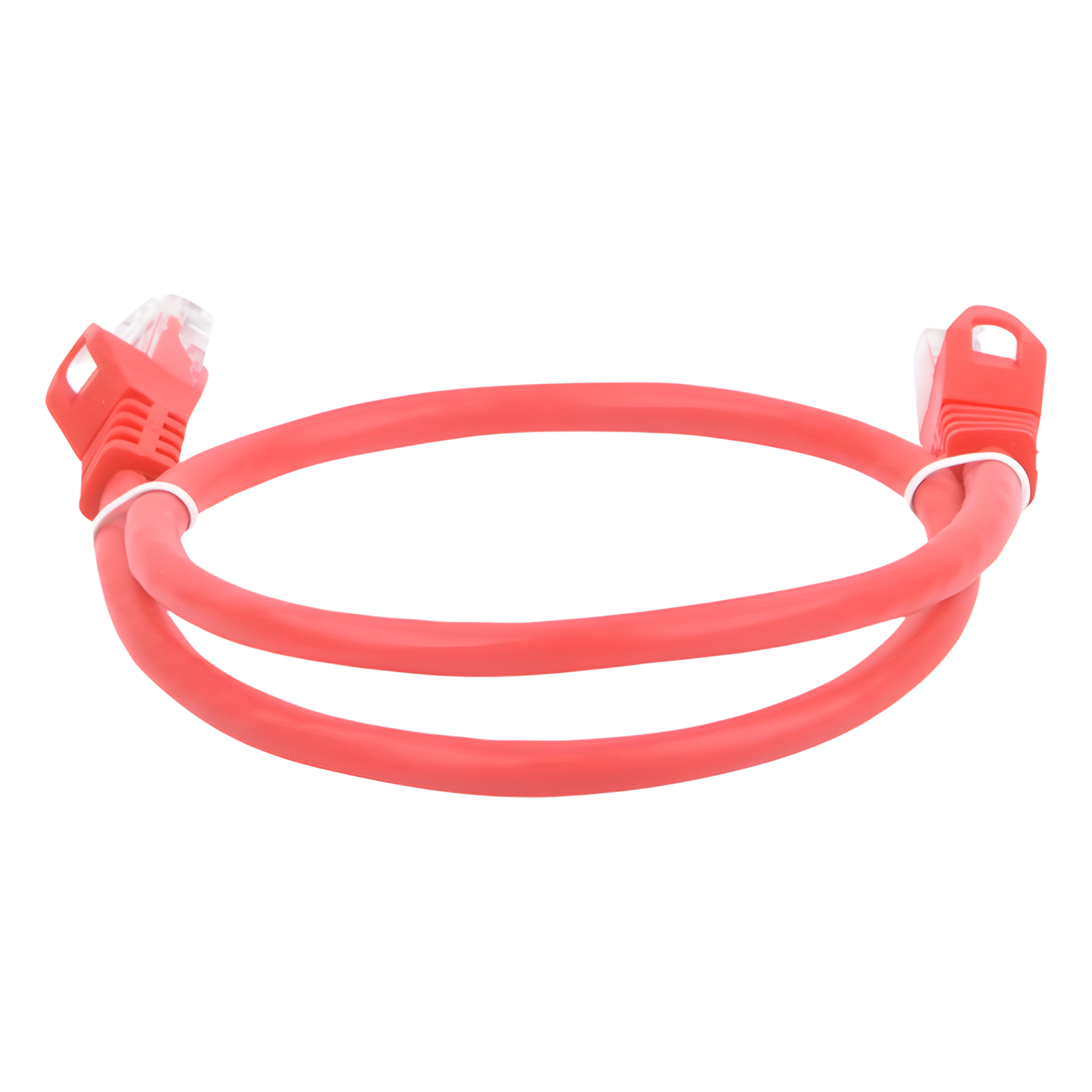 Cable de Parcheo UTP Cat6 / 0.5 m (1.64 ft) / Cobre Puro / Conectores RJ45 Chapados en Oro / Rojo