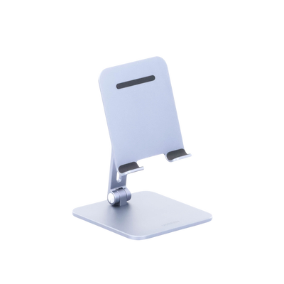 Soporte de Aluminio para IPad & Tablet | Plegable |Angulo Ajustable de 180° y 270° | Base Antideslizante | Protección de Silicona | Amplia Compatibilidad con dispositivos de 7.9'' a 12.9'' | Aluminio Solido | Color Gris