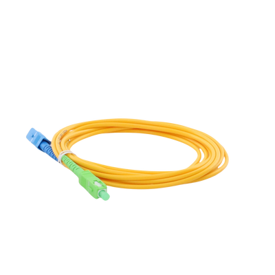 Jumper de Fibra Óptica Monomodo SC/UPC-SC/APC Simplex, Color Amarillo, 3 Metros (9.84 Pies), 3 mm