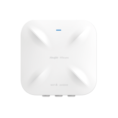 Punto de Acceso Mesh Wi-Fi 6 Industrial para Exterior Omnidireccional 5.95Gbps, MU-MIMO 4x4, 360°, Filtros Anti Interferencia y Auto Optimización con IA, puerto eth 2.5G y SFP