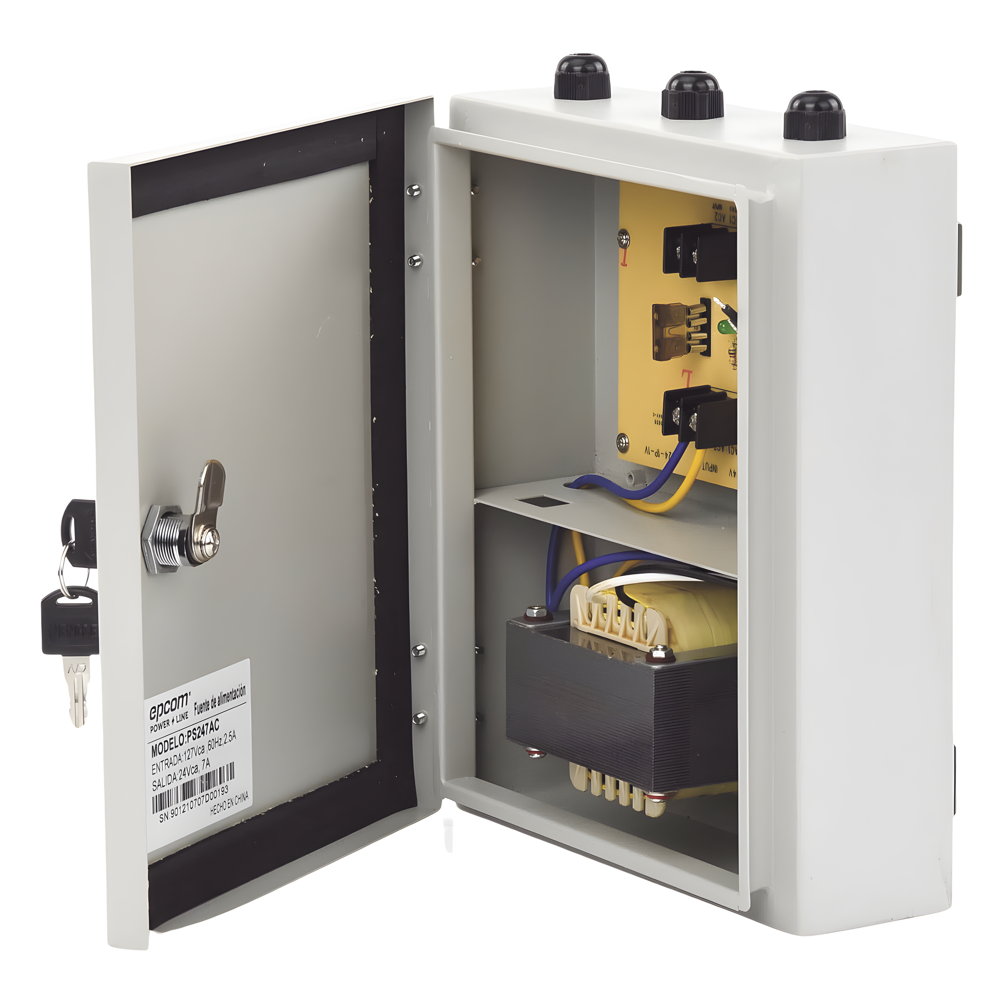 Fuente de Poder Profesional para Domos PTZ de 24 Vca@ 7A / Exterior / Voltaje de Entrada de 127 Vca. — EPCOM POWERLINE · SKU PS247AC