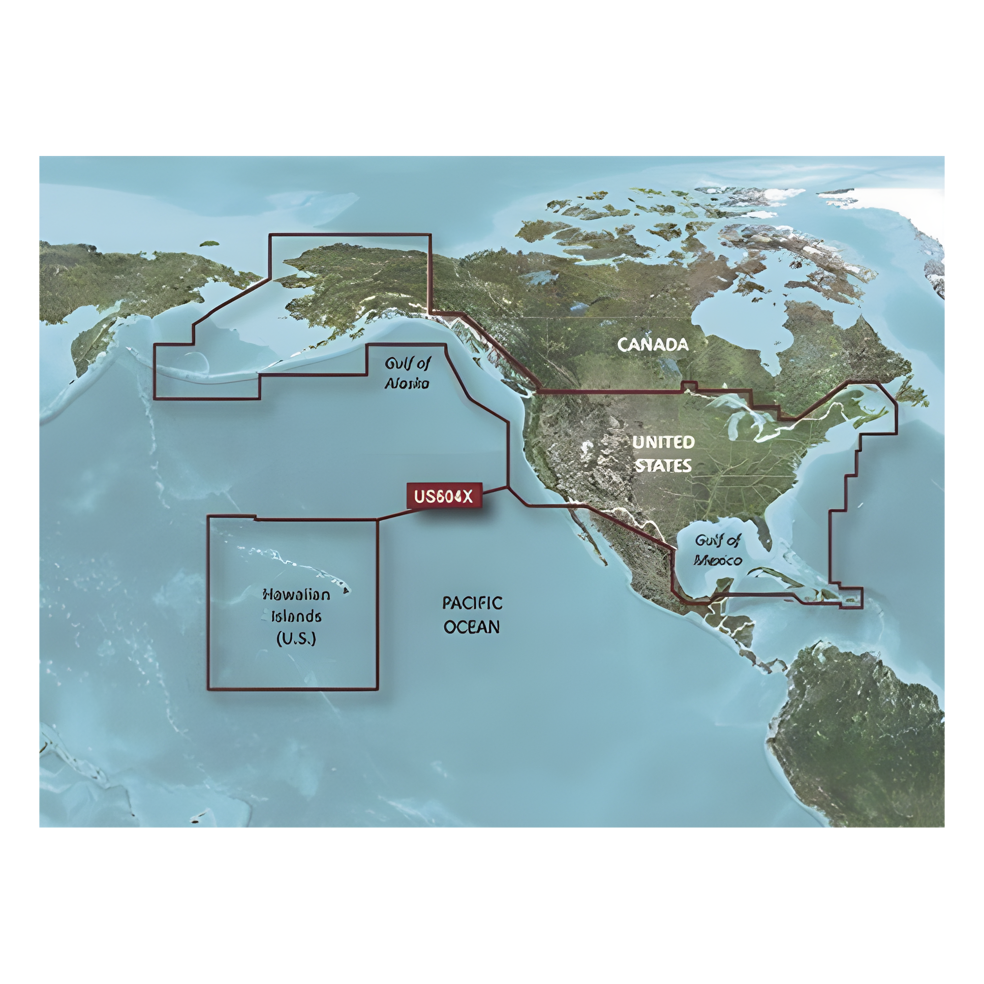 Mapa HXUS604X todas las costas de EE.UU y las costas del oeste de Canada. — GARMIN · SKU 10-C1018-20