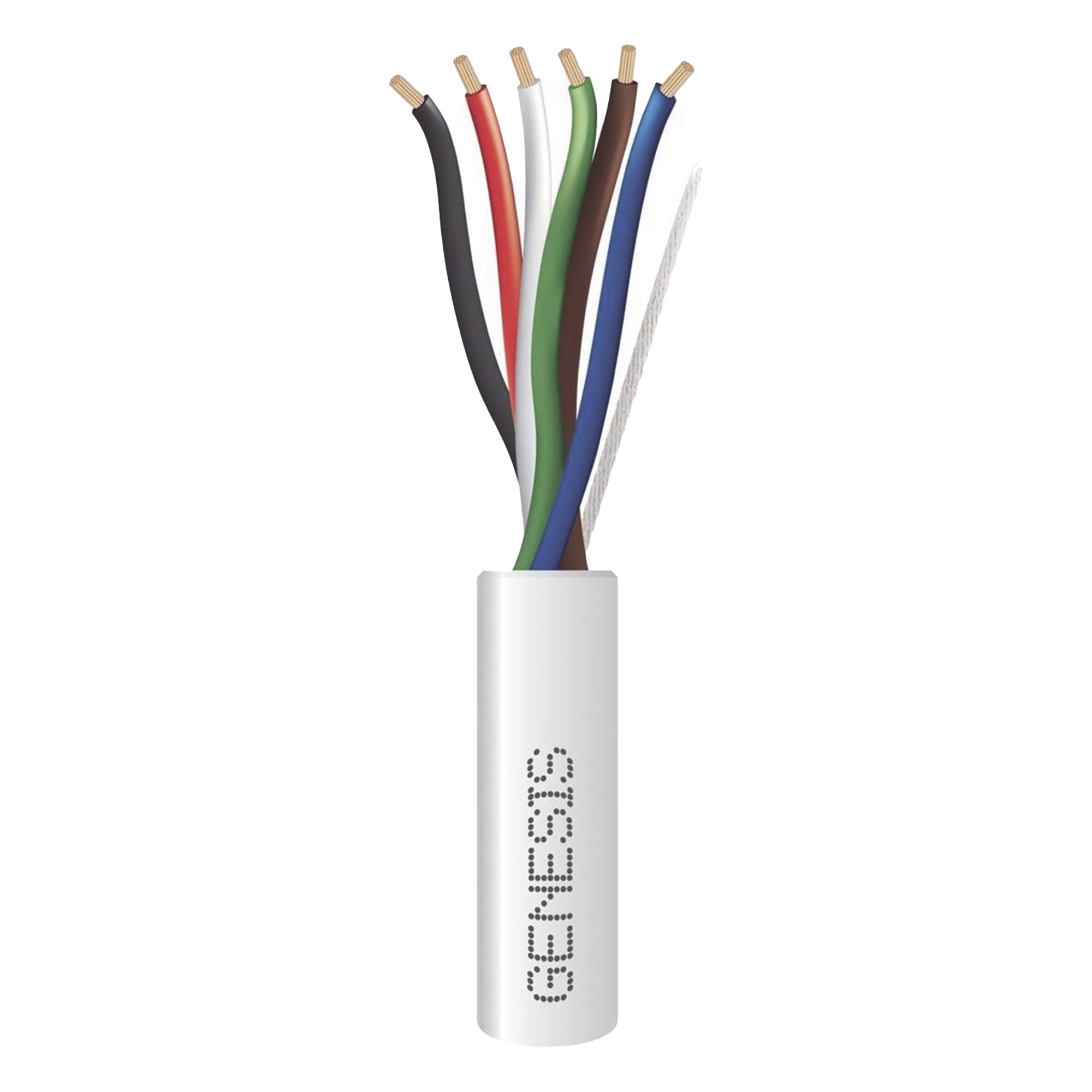Carrete de 305 Metros (1000 Pies) / Cable de Cobre / 6 x 18 AWG / Plenum / Para Interior / Color Blanco / Para Aplicaciones de Alarmas de Intrusión/Control de Acceso/ Automatización / Interfonos y Tv Porteros — GENESIS · SKU 3116-1012