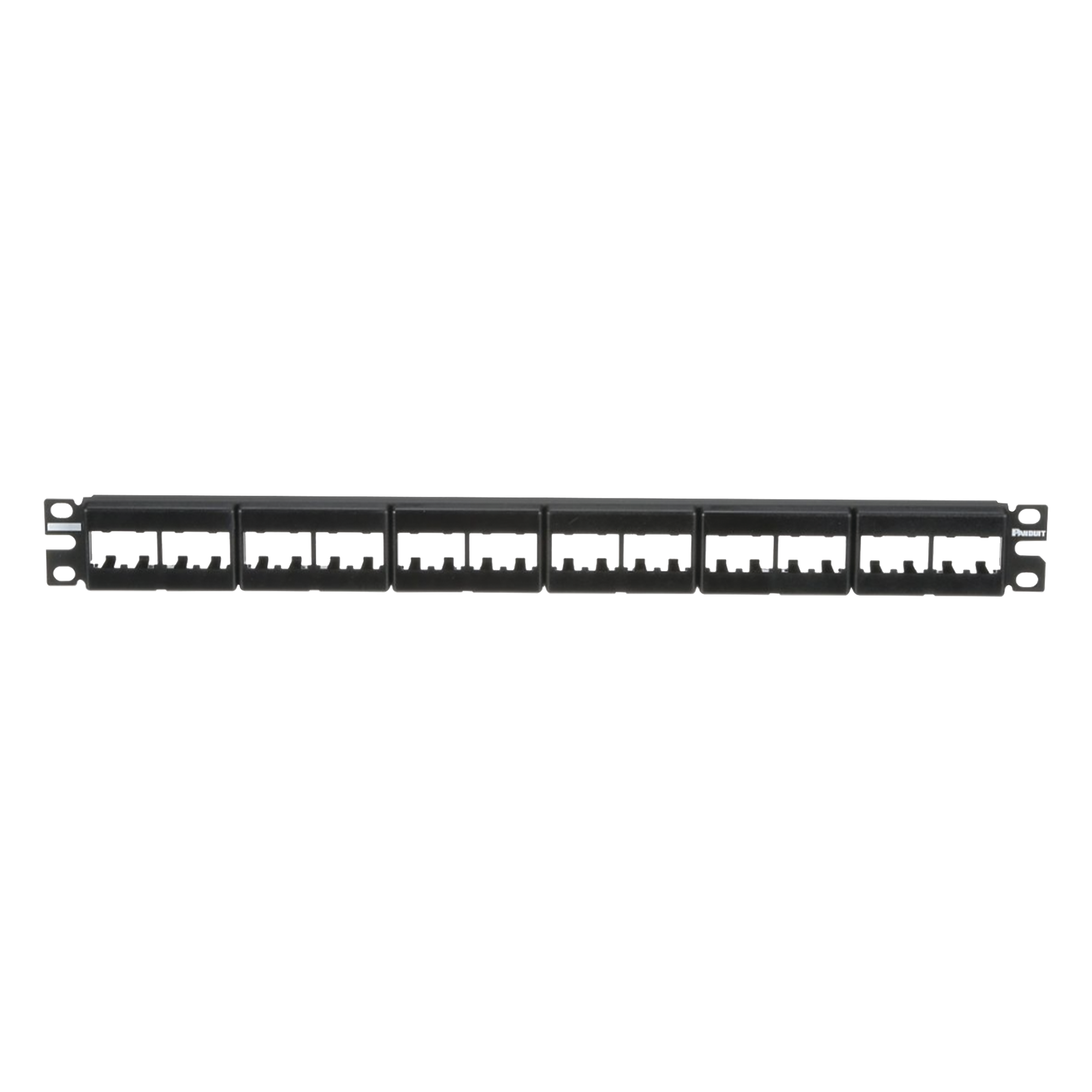 Panel de Parcheo Modular Mini-Com (Sin Conectores), Plano, Sin Blindaje, Con Etiqueta y Cubierta, de 24 Puertos, 1UR