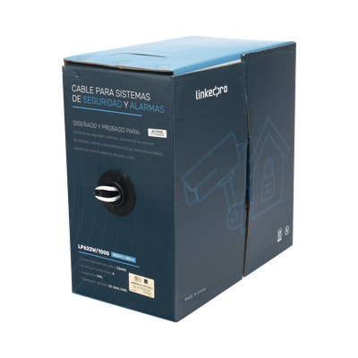 Bobina de Cable 305 Metros (1000 Pies): 6 x 22 AWG, Color Blanco, CMR, Para Sistemas de Seguridad y Alarmas