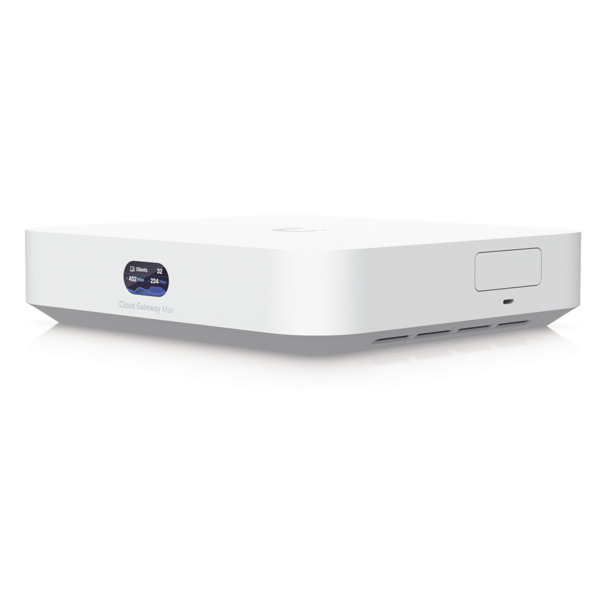 UCG Max Cloud Gateway de 2.5 GbE Compacto con Soporte para hasta 30 Dispositivos UniFi, 300+ Clientes, Enrutamiento IPS de 2.3 Gbps y Almacenamiento 512 GB de Memoria Interna — UBIQUITI · SKU UCG-MAX