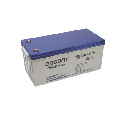 Batería de respaldo 12 V 200 Ah AGM | Certificada UL94-HB Retardo a la flama básica | Ciclo profundo | Para uso en aplicaciones fotovoltaicas y de emergencia | Terminales T5