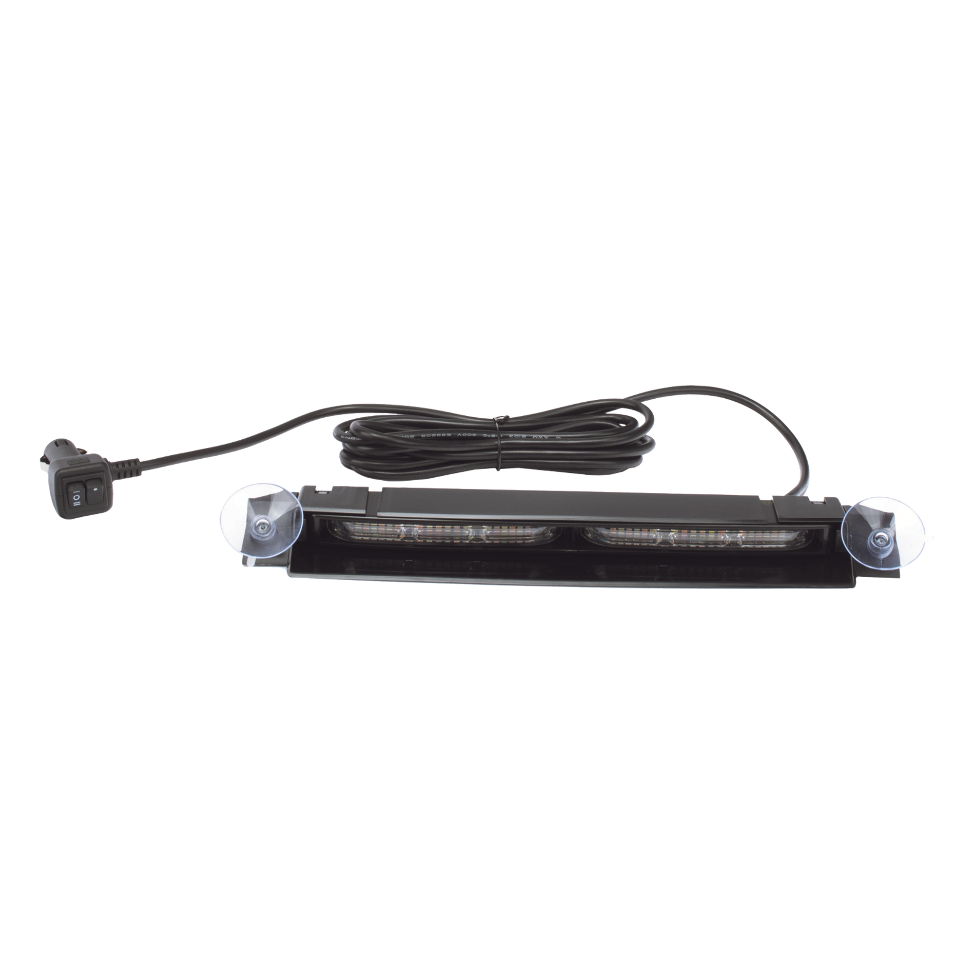 Luz de Visera, 12-24 Vcc con enchufe vehicular, doble cabezal, dual color, ámbar/blanco — ECCO · SKU ED5051VDL2AW
