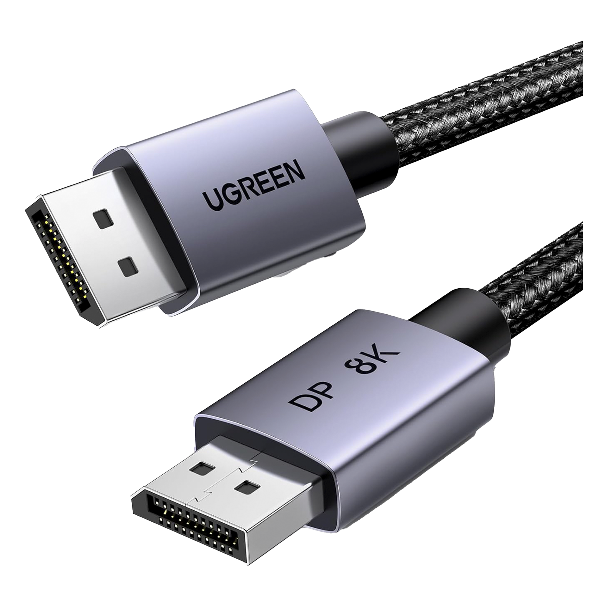 Cable DisplayPort 1.4 / 3 m (9.84 ft) / 8K@60Hz / 32.4 Gbps / Blindaje Múltiple / Aluminio y Nylon — UGREEN · SKU 25906
