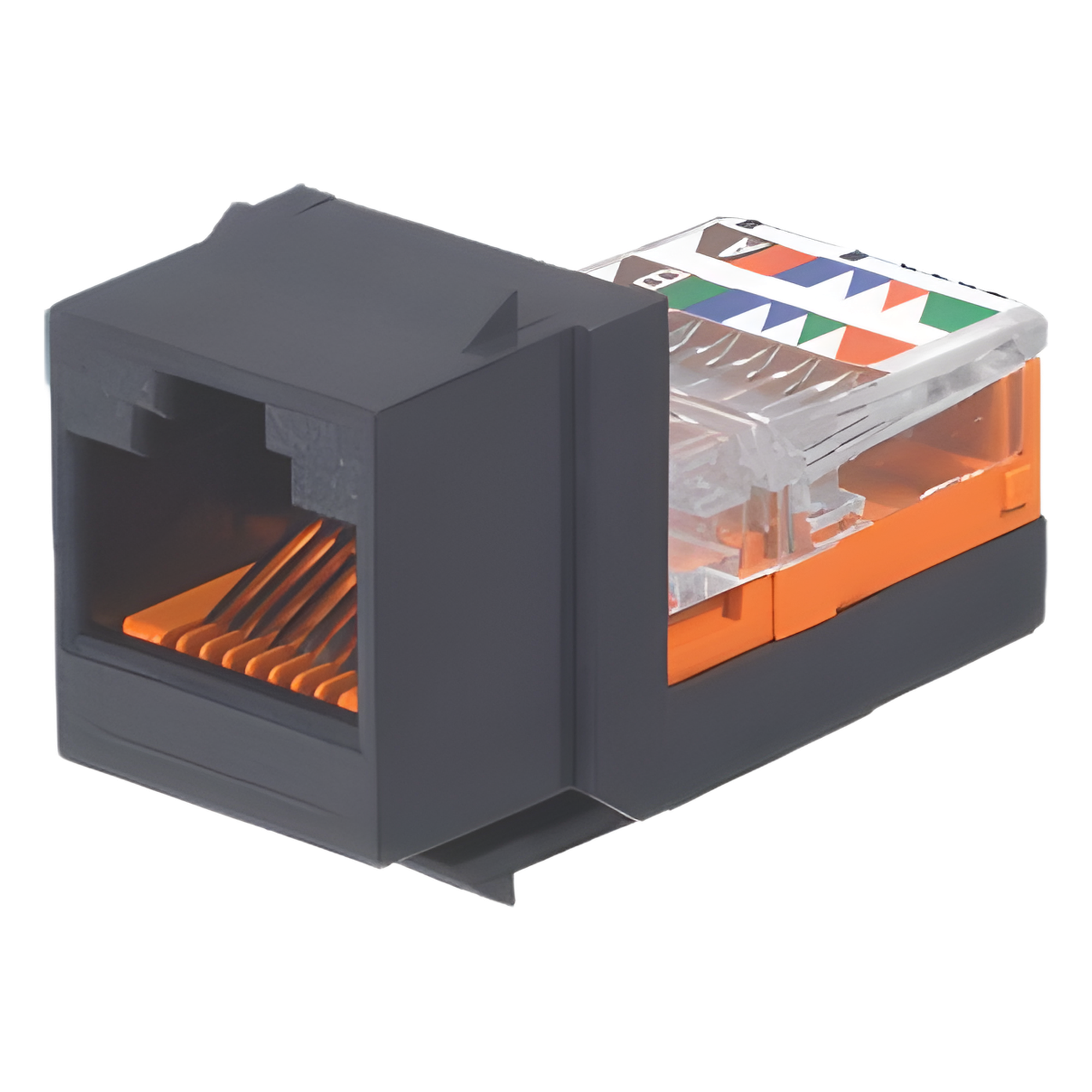 Conector Jack Estilo Leadframe, Tipo Keystone, Categoría 5e, de 8 Posiciones y 8 Cables, Color Negro — PANDUIT · SKU NK5E88MBLY