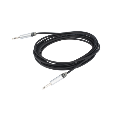 Cable de Audio | Plug 1/4 in a Plug 1/4 in Mono | Carcasa Cromada | Conectores Seetronic | Ideal para Instrumentos | Longitud 5m