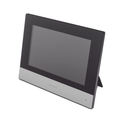 Monitor Hibrido IP WiFi Touch Screen 7" para DS-KIS303P / Vídeo en Vivo / PoE Estándar / Apertura Remota / Llamada Entre Monitores / Audio de dos vías / Policarbonato