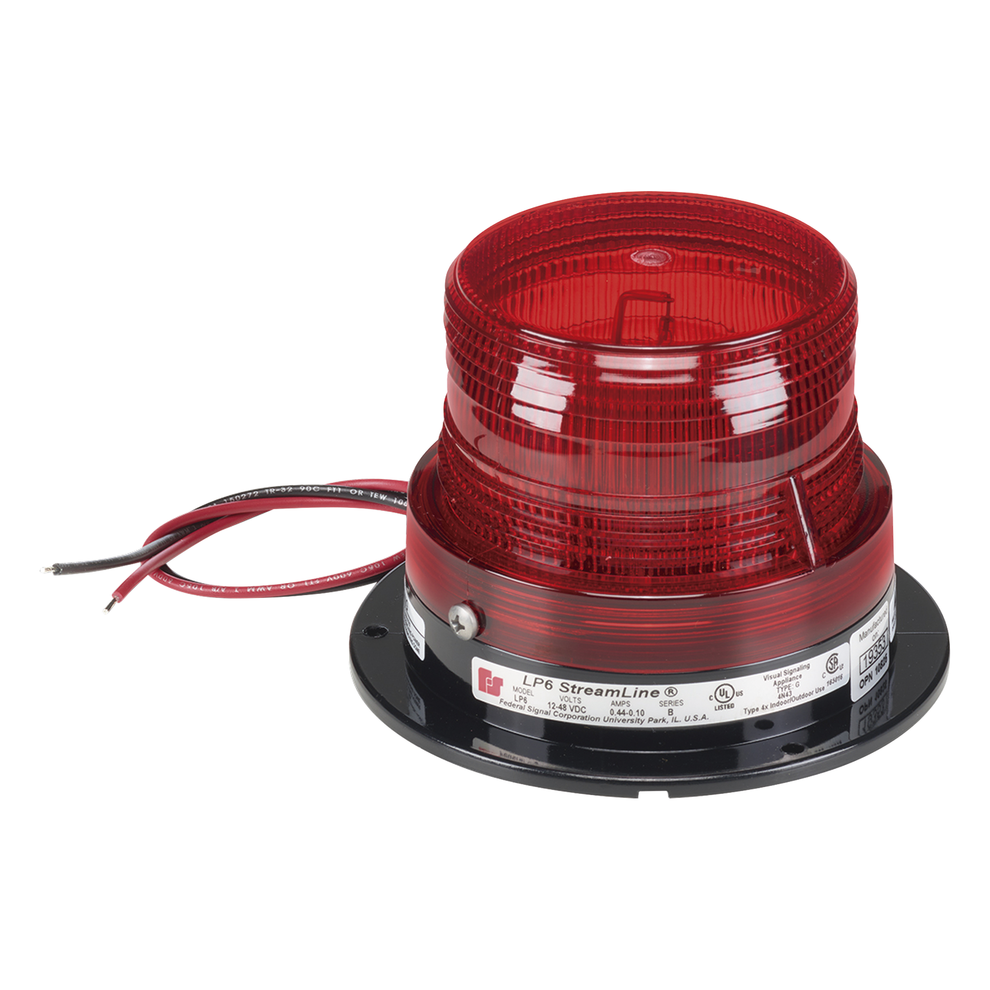 Estrobo Serie Streamline, Mini, 120 Vca, Rojo — FEDERAL SIGNAL INDUSTRIAL · SKU LP6-120-R