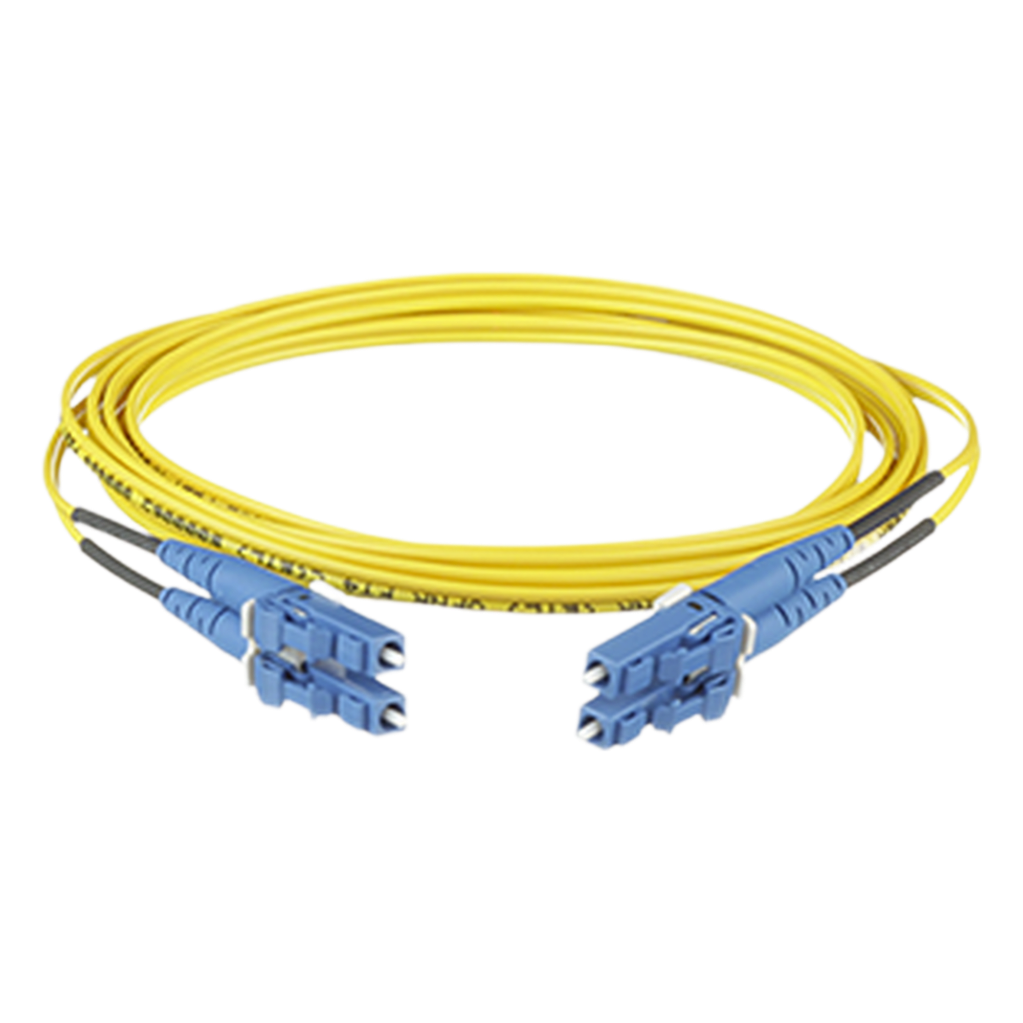 Jumper de Fibra Optica Monomodo 9/125 OS2, LC-LC Duplex, OFNR (Riser), Color Amarillo, 5 Metros (16.40 Pies)