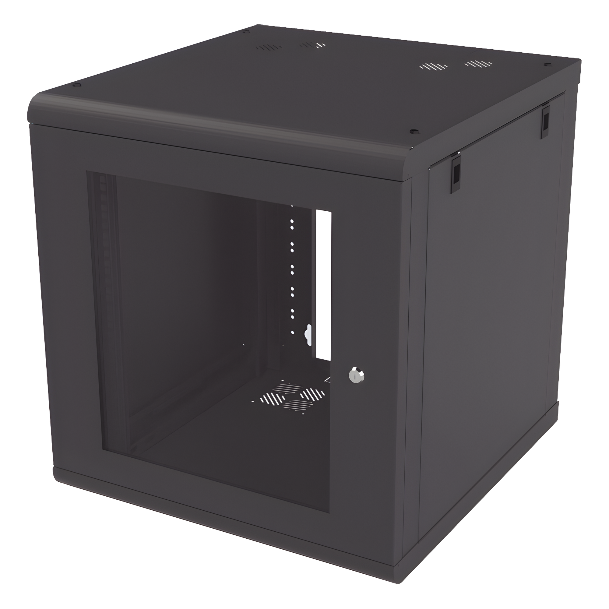 Gabinete de Pared 12U / 635 mm Profundidad (2.08 ft) / Acero Reforzado Calibre 18 / Puerta Cristal Templado / Capacidad 100 kg — LINKEDPRO · SKU SR-1912-GN2G