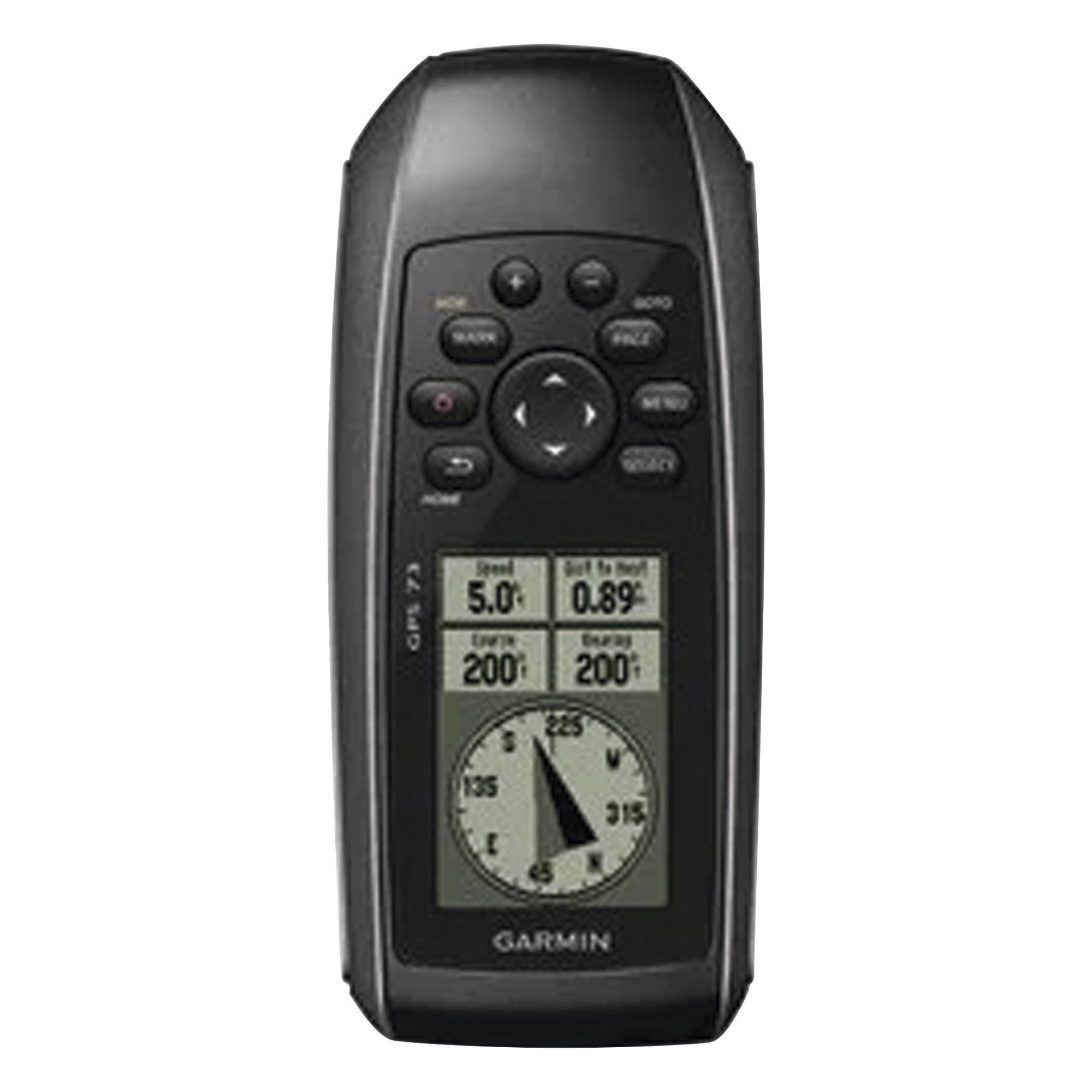 GPSMAP 73 Portátil / Pantalla LCD 4 Niveles de Gris / Resolución 128 x 160 Píxeles / Autonomía +18 Horas / Resistencia al Agua IPX7 / Receptor de Alta Sensibilidad / 1000 Waypoints / 100 Tracks / Flotante / Calendario de Caza y — GARMIN · SKU 10-01504-00