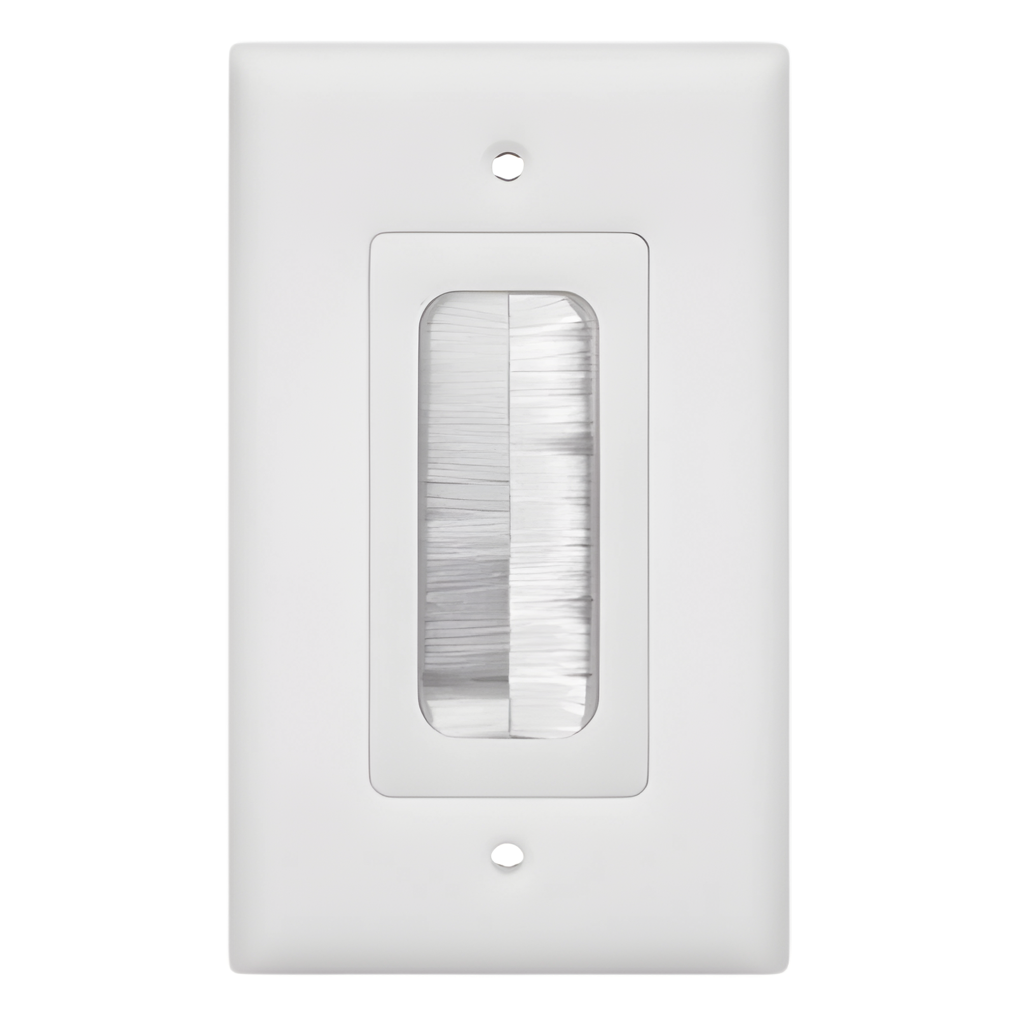 Placa de Pared Pasa Cable, Tipo Cepillo, de 1 Puerto, con Cerdas Antipolvo, Color Blanco — LINKEDPRO BY EPCOM · SKU LP-FP-BRUSH