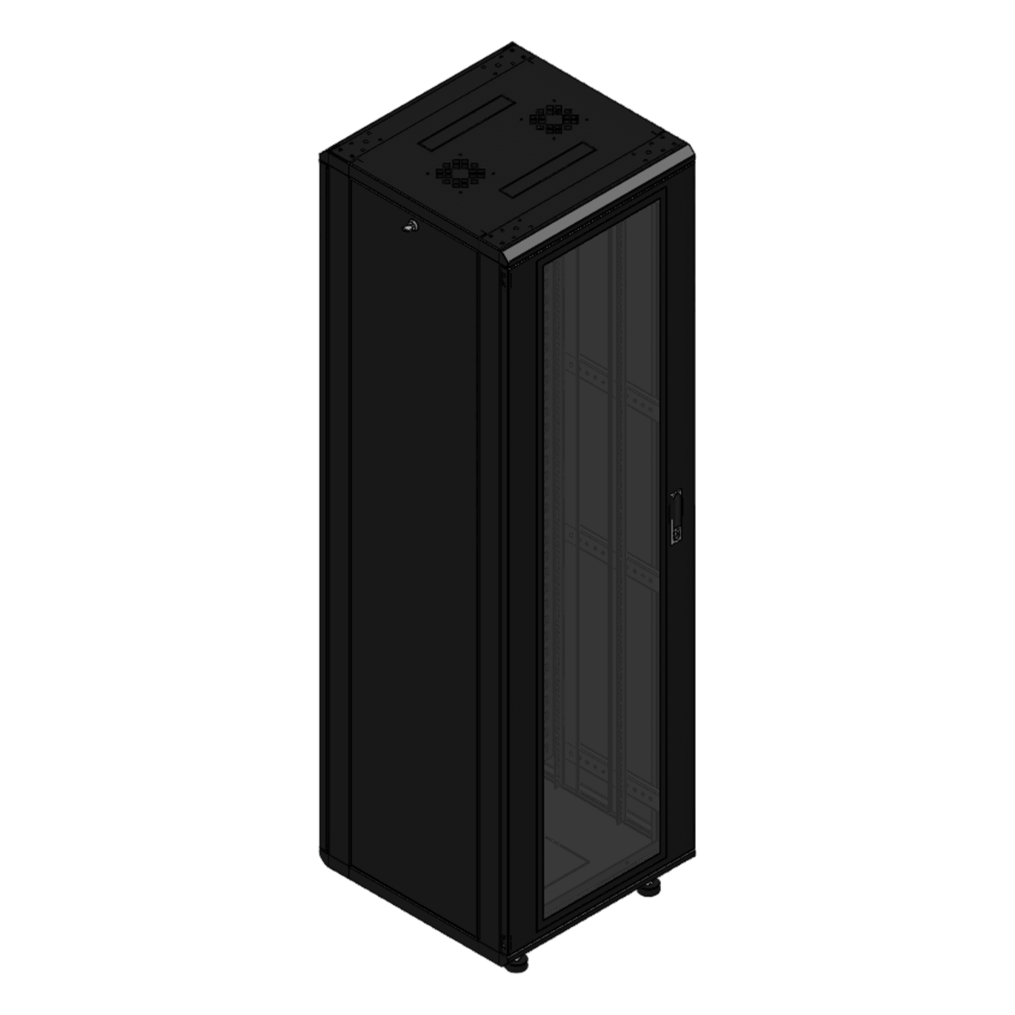 Gabinete Rack de Piso / 42U / 19 Pulgadas / Carga 1000 kg / Puerta Cristal Frontal / 600x605x1990 mm — LINKEDPRO · SKU LES-60-60-42UG