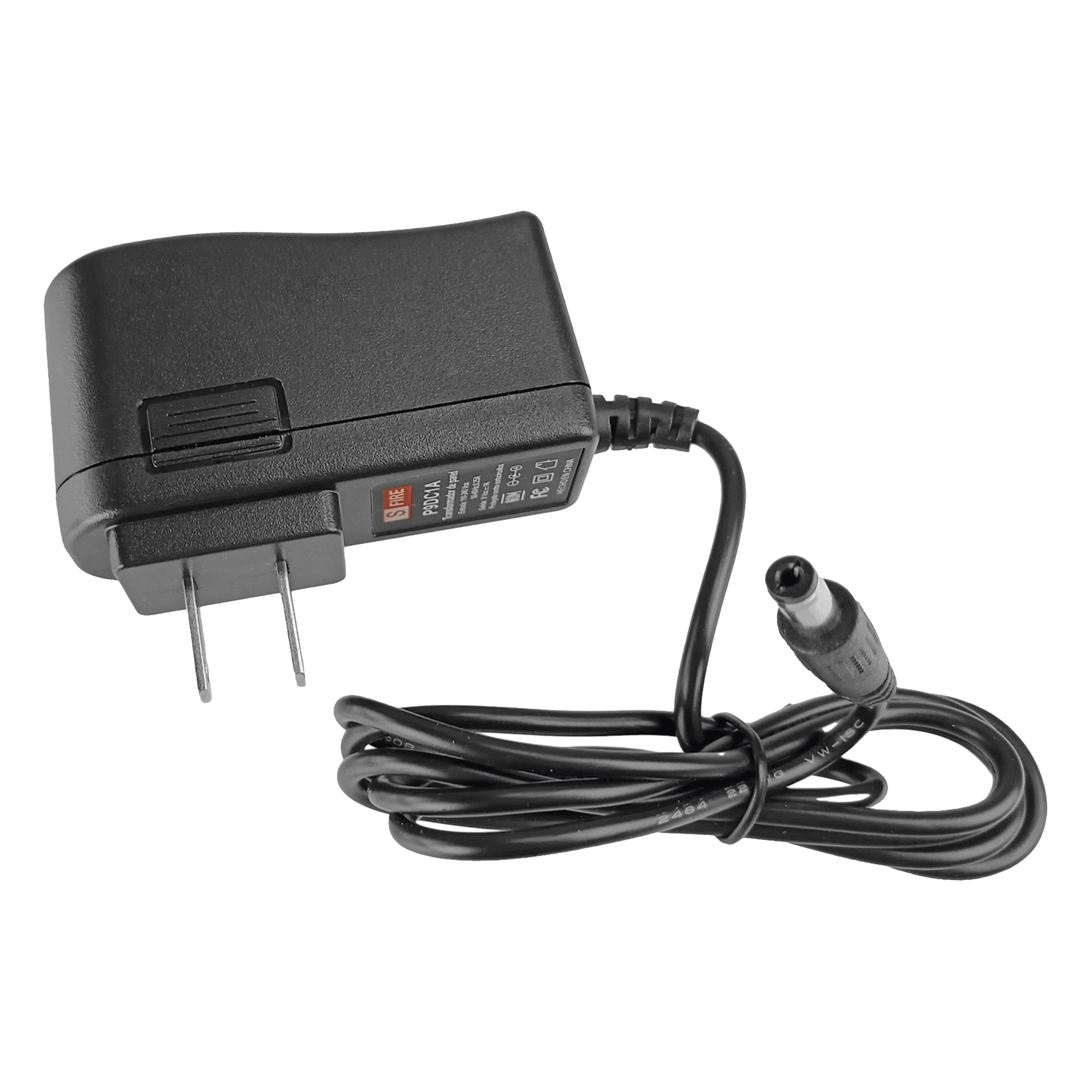 Fuente de Poder Regulada de 9 Vcc @ 1 A / Voltaje de Entrada de 100-240 Vca / Para Usos Múltiples / Video vigilancia, Acceso, Asistencia, Alarmas, Etc. / Certificación NOM — SFIRE · SKU P9DC1A